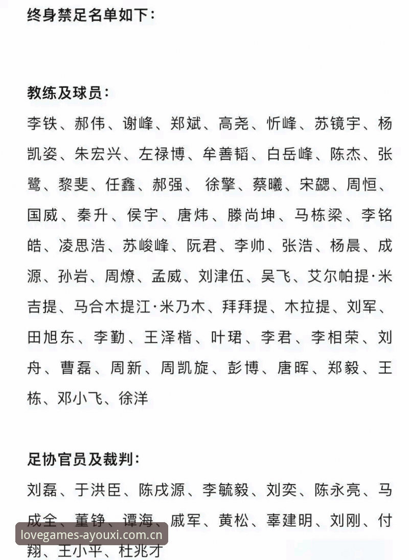 爱游戏怎么样 足协第三批禁足名单公布:65人受罚,17人终身禁足,中国足球反腐风暴再升级